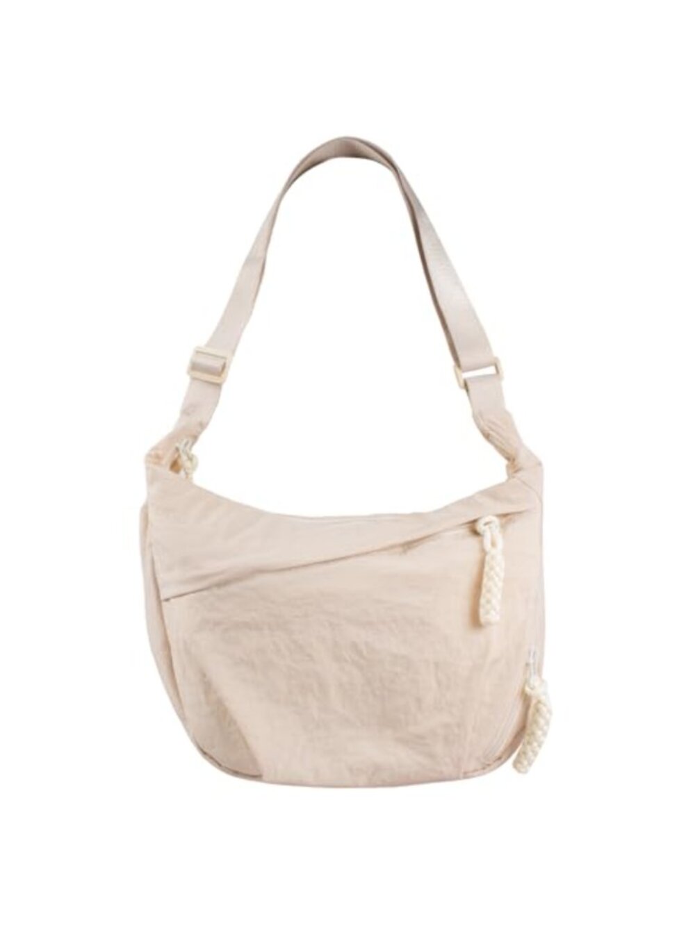 Nylon Hobo Crescent Crossbody Bag Multi-Pocket Sling Half Moon Shoulder Purse